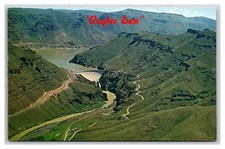 Owyhee Dam Aerial View Adrian Oregon OR UNP Chrome Postcard C21 picture