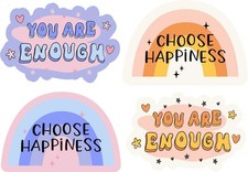 StickerTalk Inspirational Messages, 4 stickers, 3x2 inches each picture