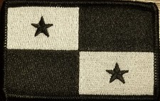 PANAMA Flag Iron-On Patch 3 x 2 Morale Tactical Travel Emblem Black Border picture