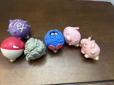 1999 Vintage Pokemon Burger King Toy Rev Top Spinner Set Of 6 No Pokeballs picture