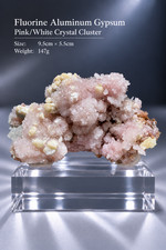 Fluorine Aluminum Gypsum Pink White Crystal Cluster Mineral Specimen 147g picture