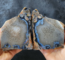 2.4 lbs (1.11 kg) Tube Agate Pair, Blue Agate Pair, Agate Specimen, アゲート・ペア picture