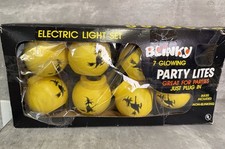 Vintage BLINKY PARTY LITES String Lights Rare TRIXIE Witch Box YELLOW BLOW MOLD picture