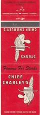MATCHBOOK COVER - CHIEF CHARLEY'S RESTAURANT - CLEARWATER FLORIDA - UNSTRUCK picture