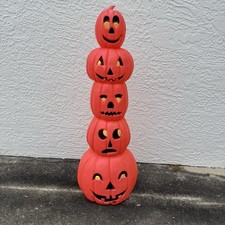 Don Featherstone Pumpkin Totem Stack Halloween Blow Mold 1994 34” Vintage READ  picture