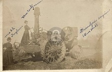 1912 Northwood ND Woman Driving Steam Tractor Farming RPPC Photo Postcard COPY picture