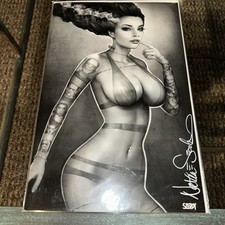 Comic. Nathan Szerdy Bride Of Frankenstein B&W Beauty Sexy Tattoo Ver Signed picture
