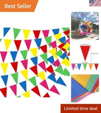 Vibrant 300pcs Nylon Pennant Flags - 375ft Party Decorations for All Occasions picture