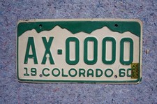 1960 1961 COLORADO Sample License Plate picture