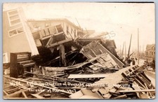 K23/ Newcastle Indiana RPPC Postcard c1910 Lincoln Street Tornado Disaster 506 picture