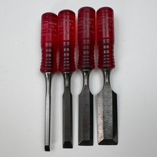 Vintage Millers Falls MF 1430 Wood Chisel Set of 4 1/4 to 1 Inch Made USA picture