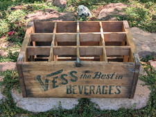 1937 Vess The Best In Beverages Cola Soda 12 Bottle Wood Crate Case ST. LOUIS picture