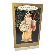 Hallmark Keepsake Ornament Magic Father Time Timepiece Clock Watch 1996 picture