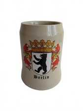 Vintage German Berlin Beer Stein 0.5L Staffel Stoneware Coat Arms W Germany picture