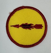 BSA Boy Scout Flaming Arrow Patch Vintage 2” Gold Red picture