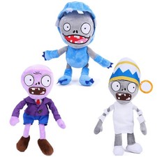 JHESAO 3 PCS Plants and Zombies Buckethead Zombie Plush Purple PVZ picture