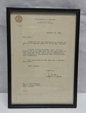 Paul Laxalt Signed Autographed Letter Congresional Letterhead October 30th 1968 picture