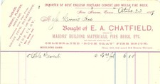 1889 New Haven Conn E. A. Chatfield Building Materials Billh picture