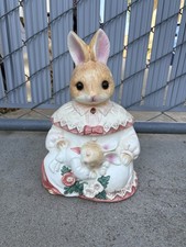 Vintage 1980s Cookie Jar  (Mother bunny with baby bunny) Rare item picture