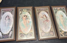 Anheuser-Busch THE FOUR SEASONS 4 Framed 1905 Art Nouveau Ad Prints Maud 21x10 picture