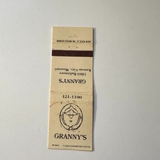 Granny's 1803 Baltimore Kansas City MO Vintage Matchbook Cover 4MB116-1 picture