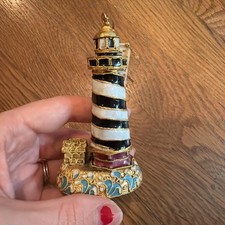 Alsan Victorian EnamelingCloisonné ornament lighthouse 3” picture