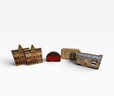 Cat’s Meow Findlay Ohio Vintage Wood Buildings Lot 5 Pc picture