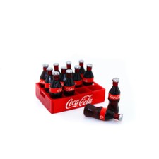 Mini 12 Coca-Cola coke Plastic Bottles With Case Miniatures Dollhouse Decorate picture