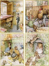 8 BEATRIX POTTER GINGER AND PICKELS STATIONERY WITH ORGANZA BAG picture