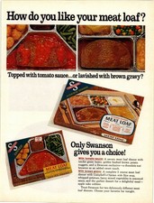 Swanson Meat Loaf TV Dinner Ad 1960s Food Frozen Meal Magazine Print AD123 picture