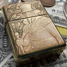Zippo “Plague Doctor” Themed Engraved Brass Armor Cigarette Steampunk Lighter picture