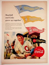 Vintage 1951 Coca-Cola Baseball Ad National American Minor League Anniversaries picture