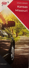 New AAA KANSAS - MISSOURI STATE ROAD MAP City/Highway Tour KS/MO LATEST 2025 picture