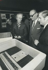 France Paris Marshal Leclerc wife at Prefecture of Police Stamp Fair Photo 1974 picture