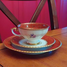 Vintage RW Rudolph Wachter Bavaria Teacup, Saucer & Dessert Plate, Trio, Set  picture