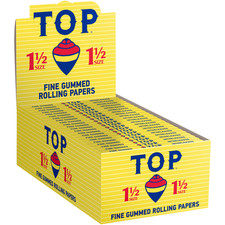 TOP Rolling Paper 1 1/2 Cigarette Paper Fine Gummed 1.5 Size Box of 24 Booklets picture
