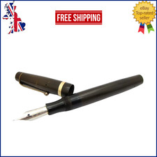 VINTAGE WYVERN BIG BEN FOUNTAIN PEN IN BLACK HARD RUBBER STEEL MEDIUM NIB OC picture