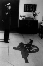 Arsenal F C commissionaire duty marble entrance hall at Highbury S- 1953 Photo picture