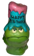 Cute NOS Vintage Guild House Cute Silly Frog Happy Birthday Candle Figurine picture