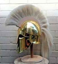 Antique Medieval Greek Style Corinthian Helmet Knight Brass Plating Christmas picture