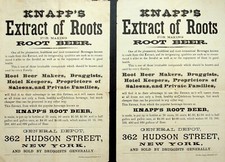 TWO 1800's KNAPP'S EXTRACT OF ROOTS FOR MAKING ROOT BEER FLYERS - E10-H picture