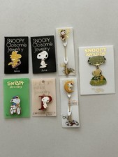 Lot Of 7 Vintage Snoopy Woodstock Jewelry, by Aviva pins. , Award Pin + more. picture
