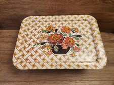 Vintage Mid Century Modern Lavada 60's Floral TV Tray Metal picture