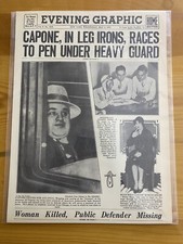 VINTAGE NEWSPAPER HEADLINE ~CHICAGO MOB GANGSTER MOBSTER AL CAPONE PRISON 1932 picture
