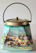 Vintage Lancaster & Sandland Hanley Old World Garden Biscuit Barrel Jar picture