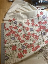 Cotton Muslin 1/2yd. Border Print Fabric Pink Red Purple Tree Blossoms 18” X 46