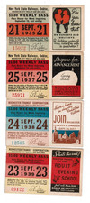 4 TRANSIT TICKET Passes Rochester New York September 1935 1937 1938 1939 picture