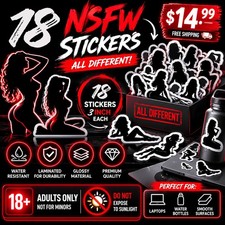18 NSFW Stickers Adult Decal Pack Glossy Premium Quality picture