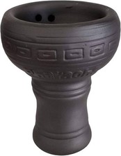 2 Packs Of Pharaohs BLACK-CLAY DOUBLE LAYERED SIDE HOLE BOWL picture