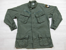 Vintage 60s US Army Ripstop Poplin Jacket (S) Slant Pocket Vietnam Airborne picture